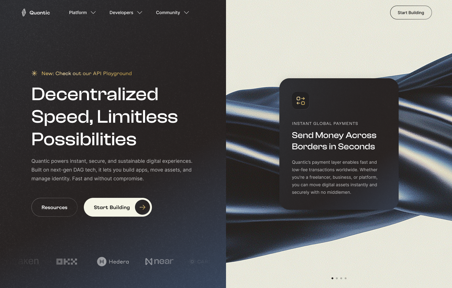 Web 3 platform hero design